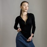 Кофта чорна з блискавкою Solmar