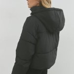 A voluminous jacket with a lining.