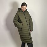 Jacket women's winter khaki with a hood FLY