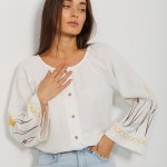 Embroidered women's milk with ears of corn by-ESQ