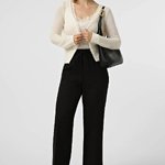 Black Classic Straight-Leg Pants
