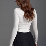 Ribbed crop-top with long sleeves 526.1