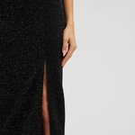 Black skirt with velour slit Z-SC-4215-L-realiz