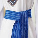 Belt edge to embroidered blue MEREZHKA