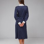 Blue polka dot dress with collar