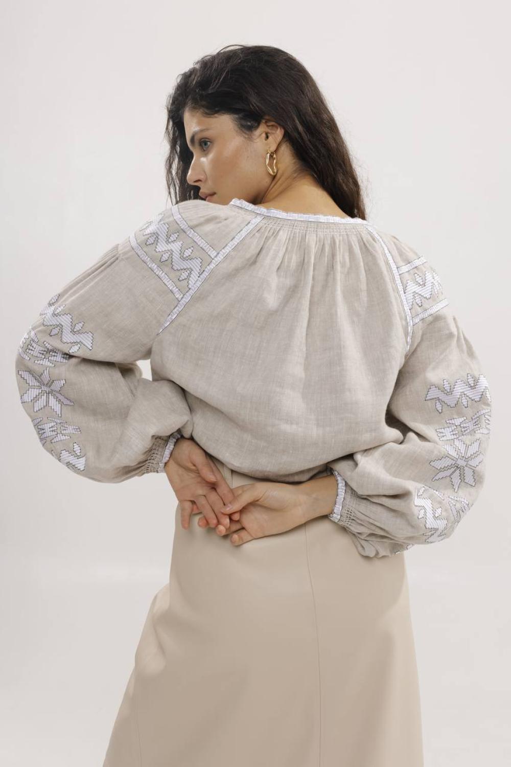 Вишита сорочка жіноча з льону Спогади EMBROIDERED GEM