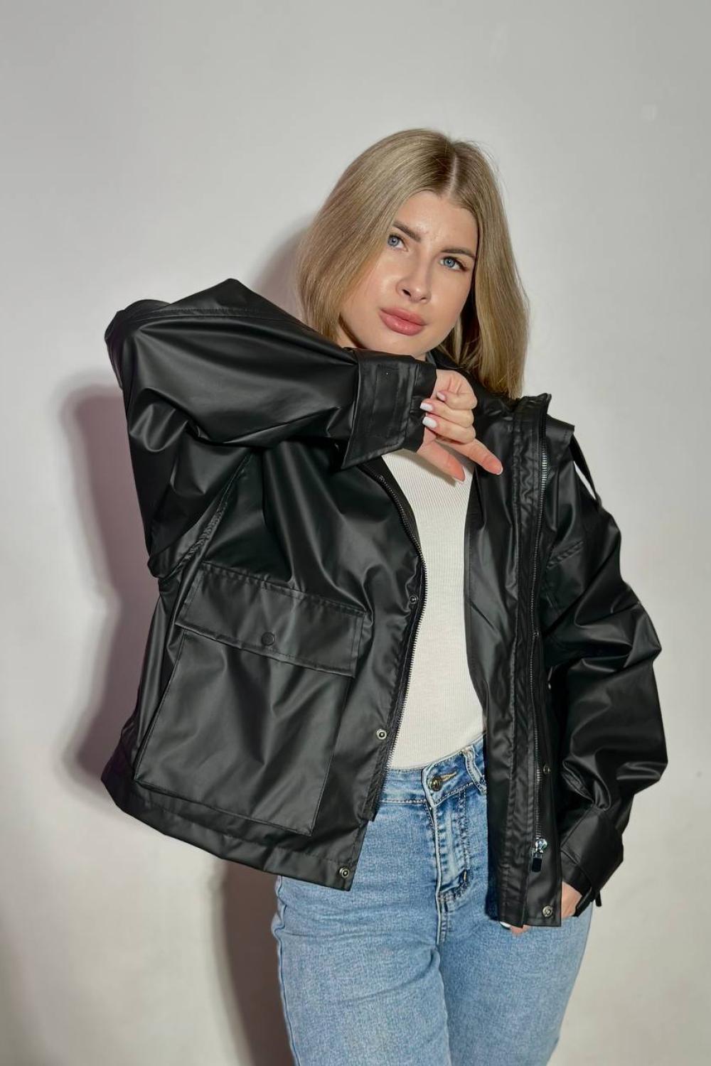 Black matte raincoat jacket