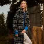 Black checked shirt jacket