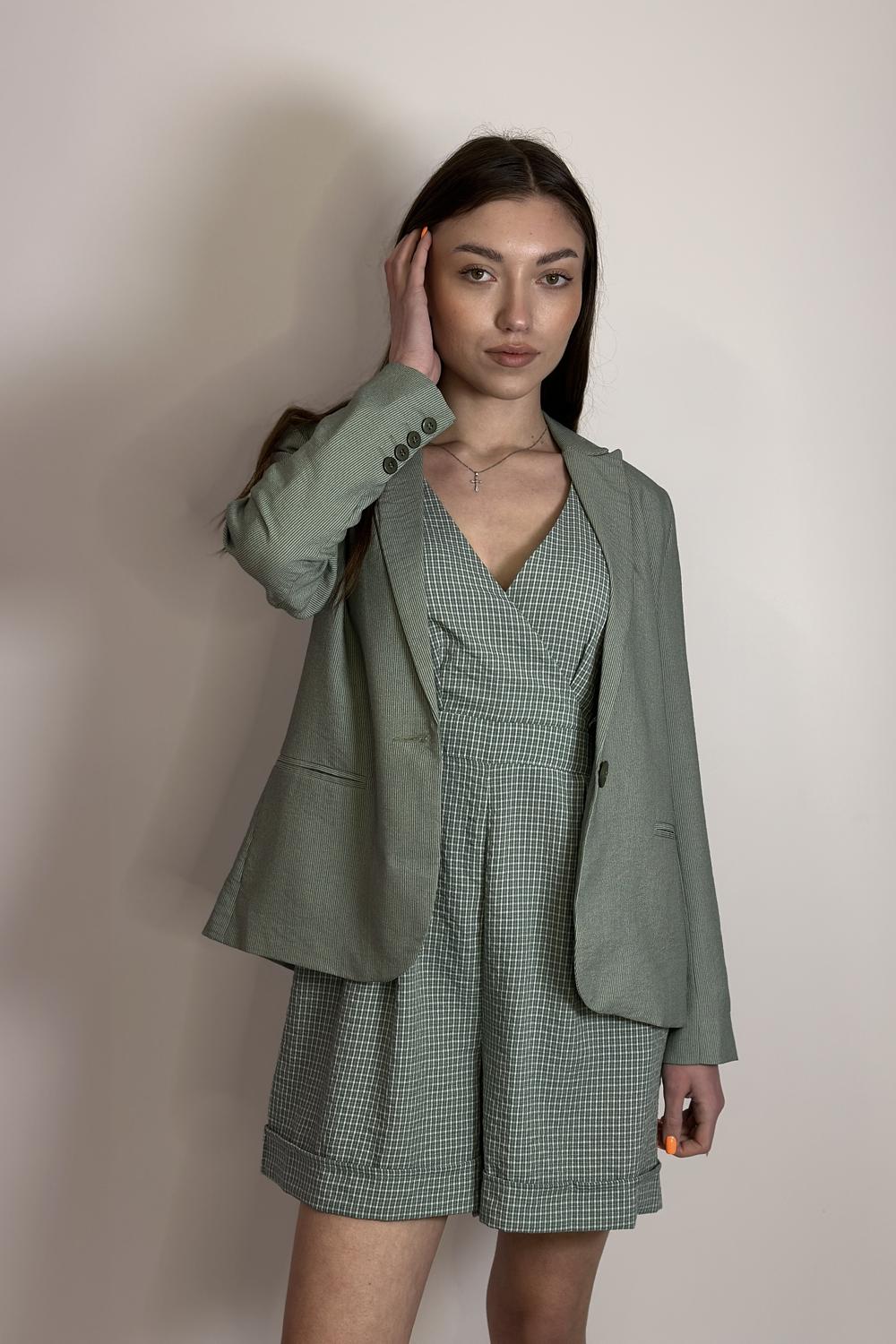 Комбінезон зелений в клітинку Yuka Paris