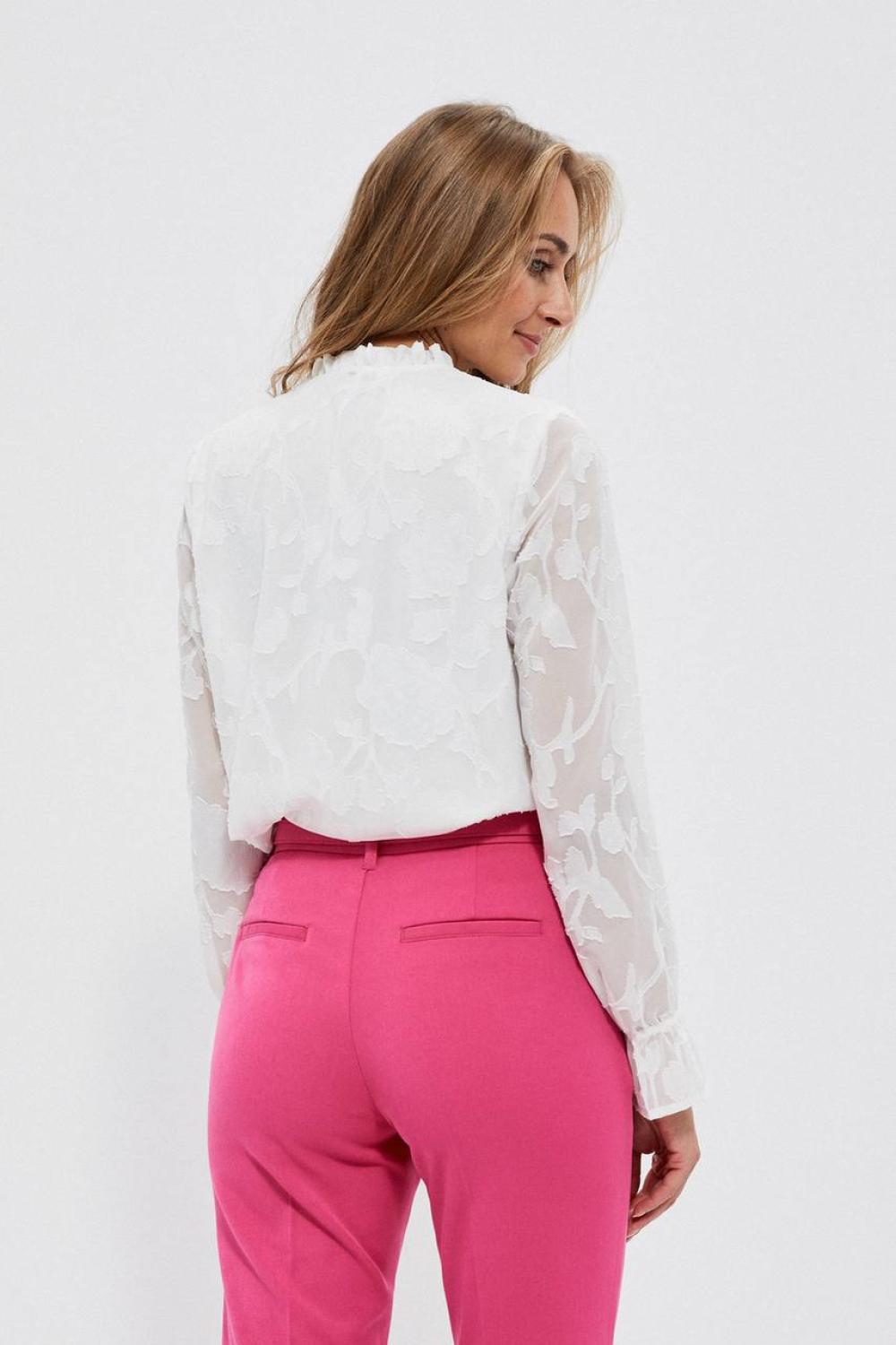 Holiday semi-transparent white blouse
