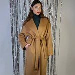 Стильне жіноче пальто на запах з кашеміру 249V FINE LINE