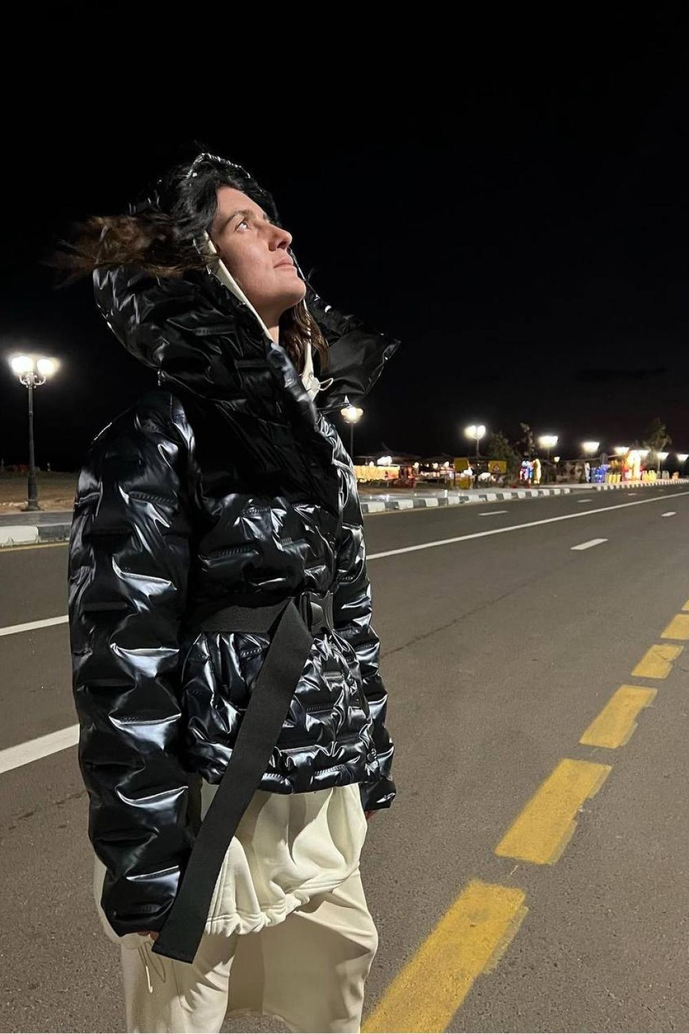 Short winter jacket dark blue
