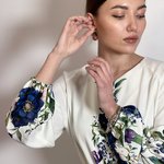 Сукня біла з квітами принт вишиванка 833 HARDY