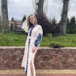 Long formal dress with blue flowers HARDY