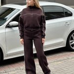Шоколадний спортивний костюм на флісі