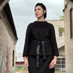 Women's black suit with skirt PS KV-3702 Petro Soroka