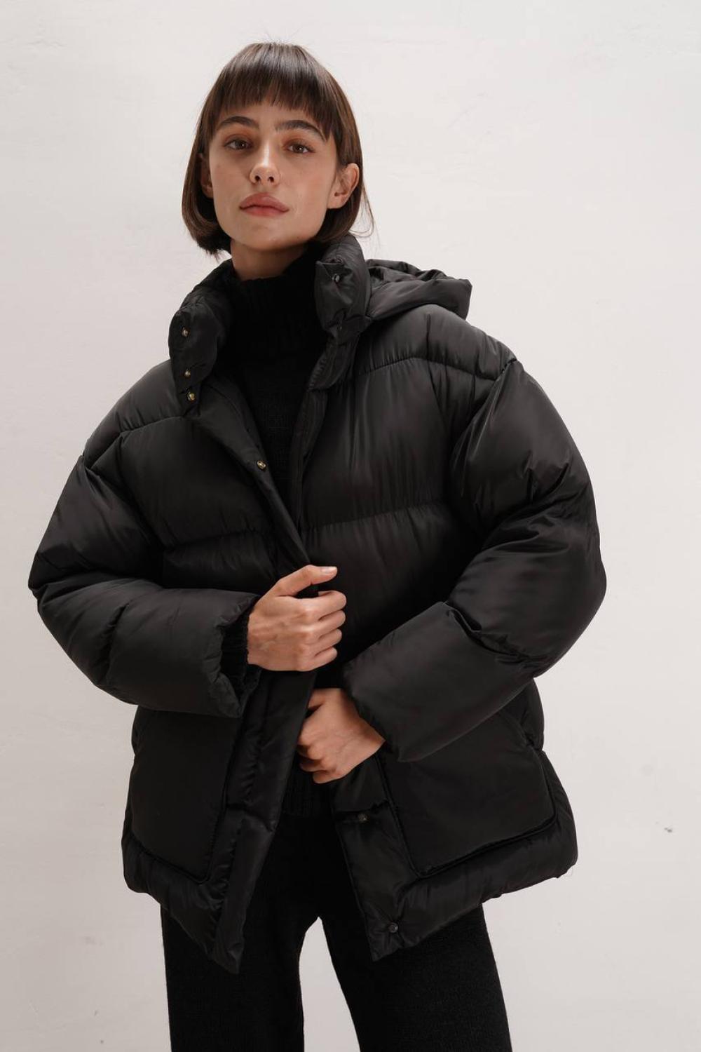 Stylish black down jacket