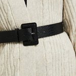 Black wide belt made of eco-leather