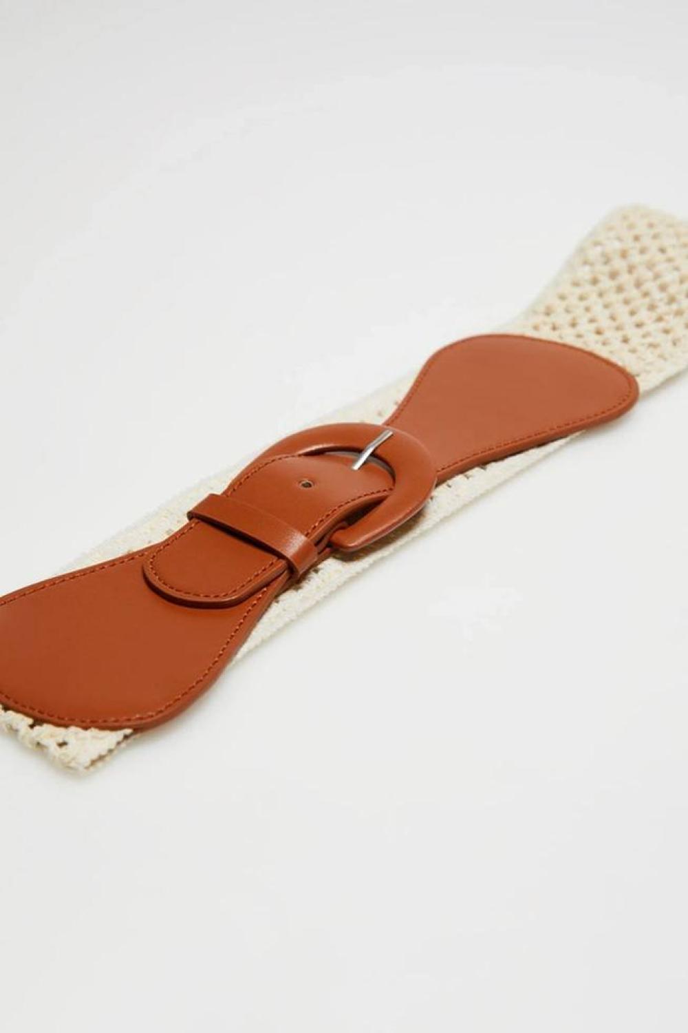 Beige braided belt