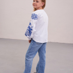 Embroidery children's for girl Dahlia blue MEREZHKA