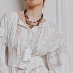 Cукня вишиванка жіноча на весілля біла Наталка EMBROIDERED GEM