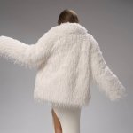 Milk cropped fur coat