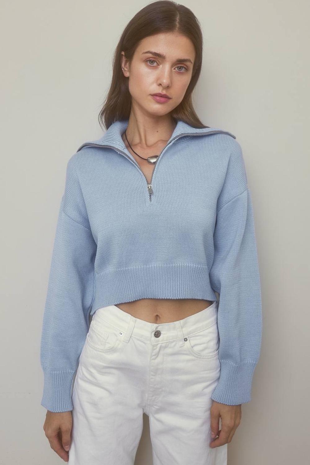 Crop blue sweater