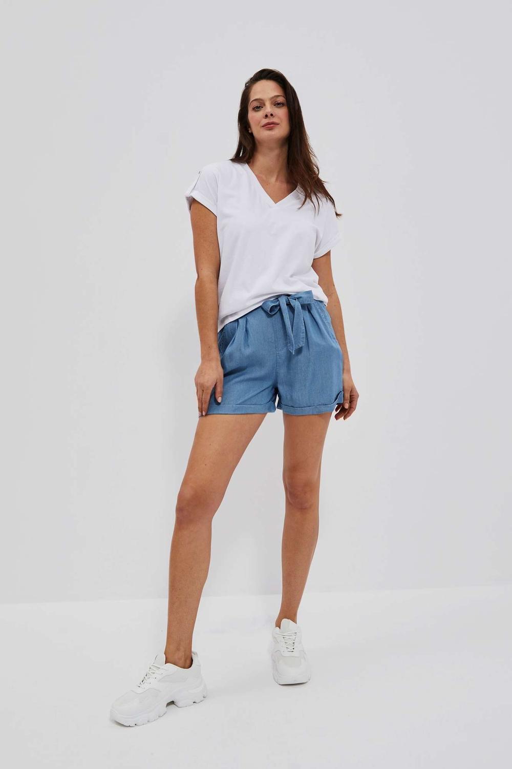 Shorts made of lyocell in the color of jeans Moodo L-SH-4016