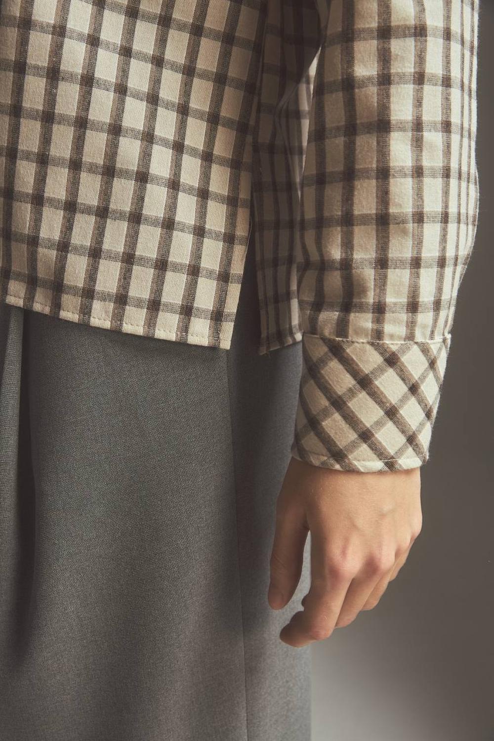 Beige plaid shirt