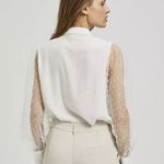 White blouse with transparent sleeves