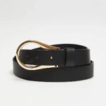 Black belt made of premium quality eco-leather