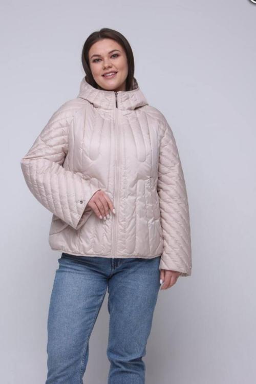 Spring jacket in pearl color in large sizes