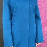 Women's demi-season coat made of blue Mirella moda wool