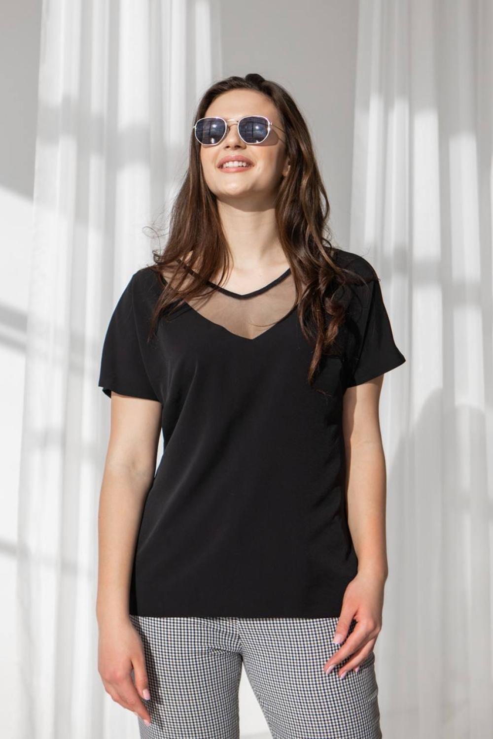 Women's black blouse large size