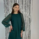 Mini length emerald cocktail dress. France