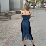 Denim midi dress