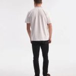 Men's embroidered T-shirt, red and grey