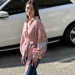 Вишиванка жіноча лляна пудрова EMBROIDERED GEM