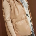 Beige eco-leather vest