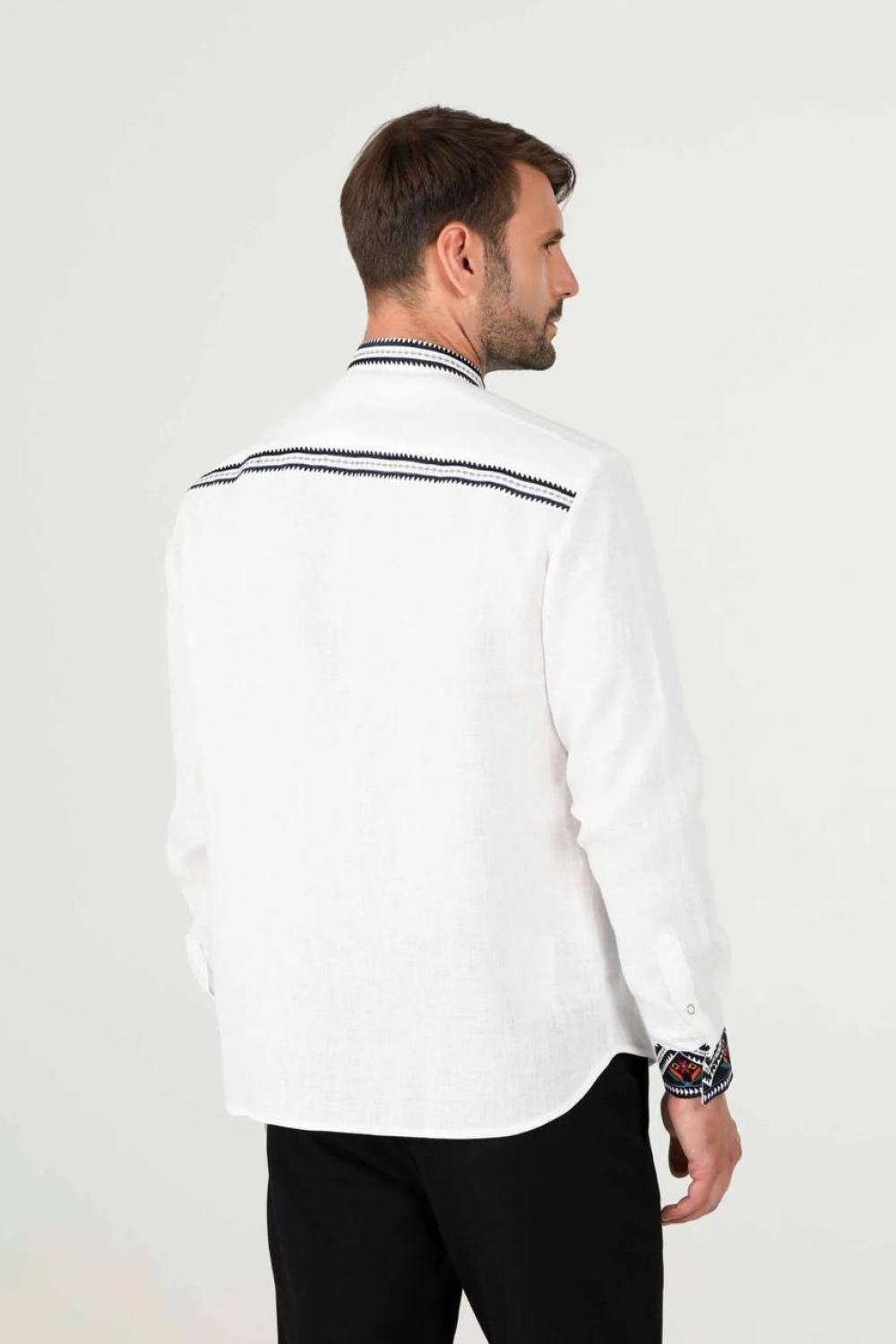 Men's embroidered shirt white