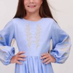 Вишита сукня з колоссям для дівчаток
