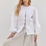 Embroidered women's blouse white on white author's work