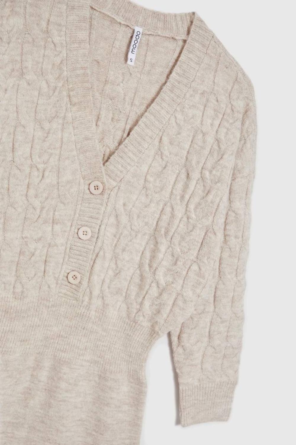 Beige knit dress