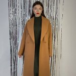 Women's demi-season cashmere coat in camel color 246C FINE LINE