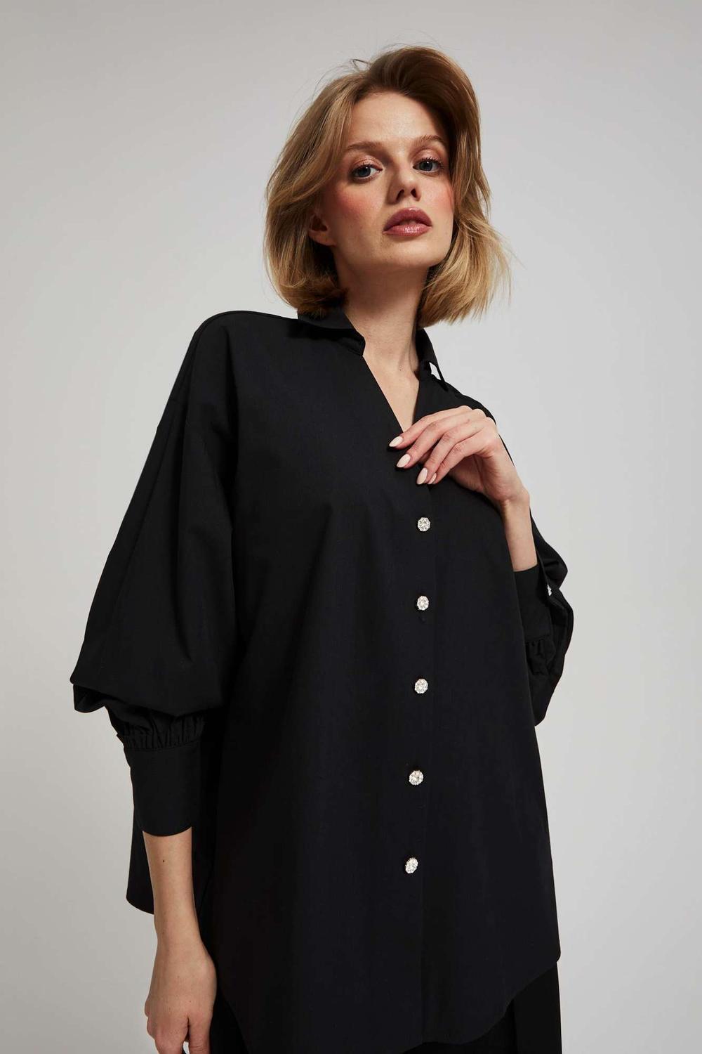 Shirt black free cut Z-KO-4216 MOODO