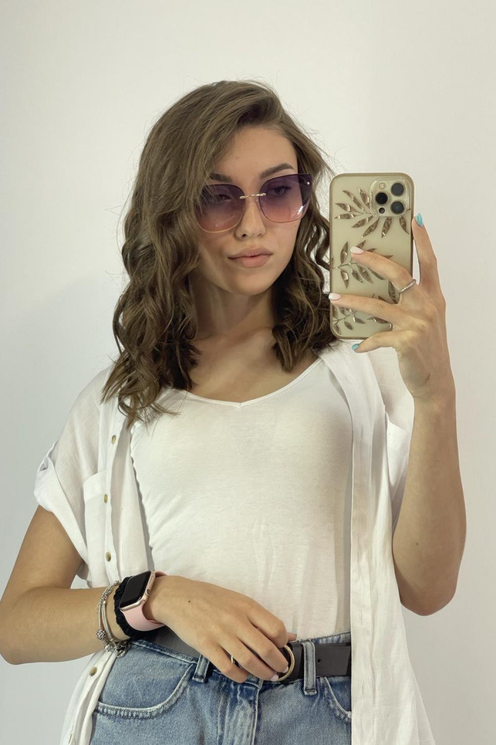 Pink rimless glasses L-OK-3703