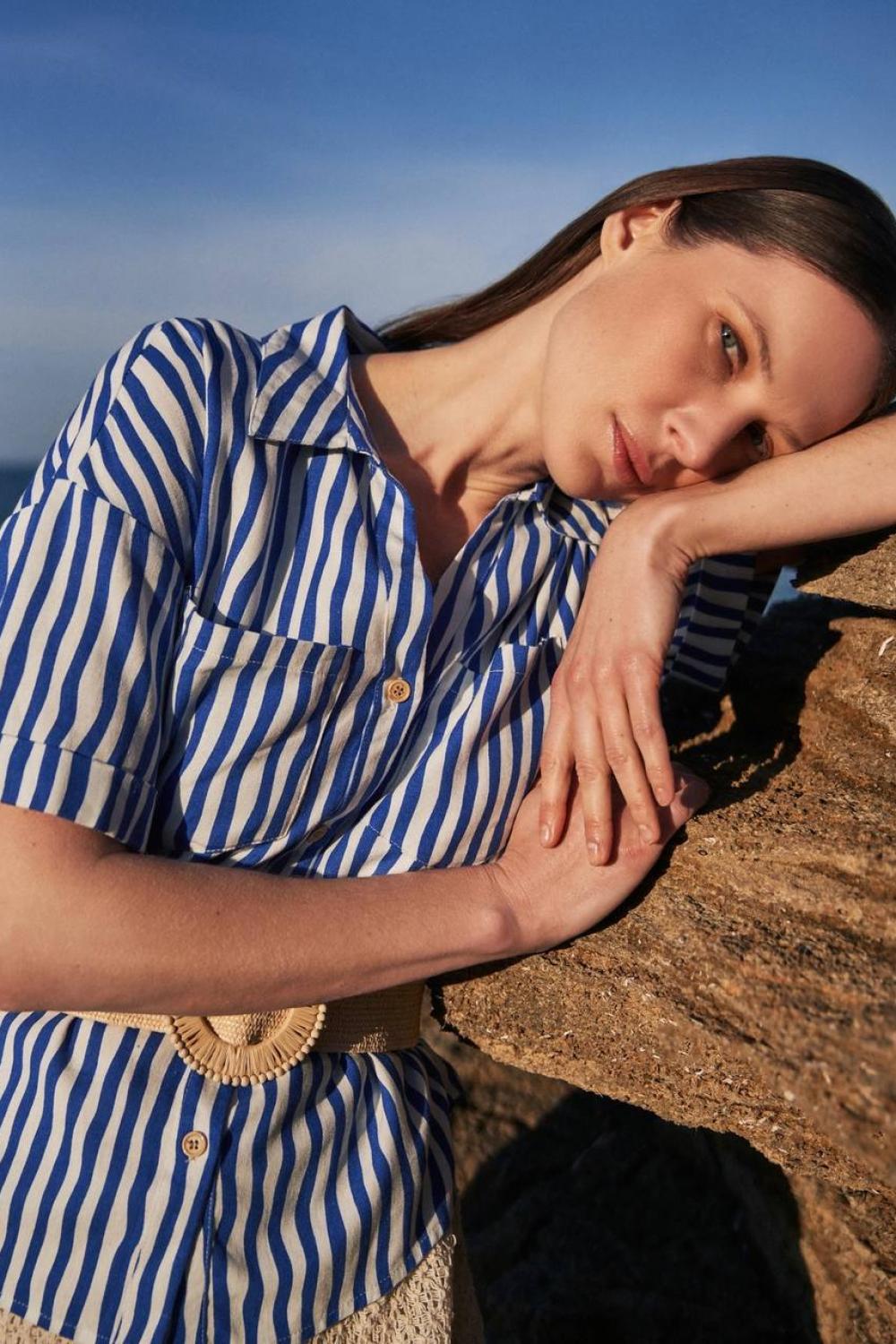 Blue striped shirt
