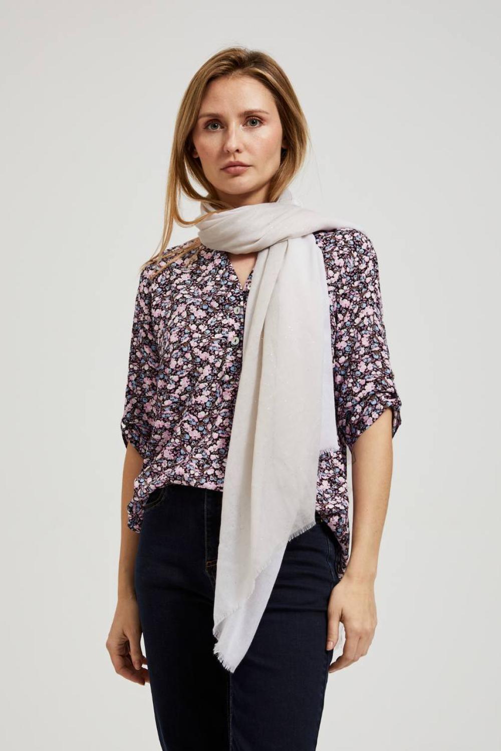 Light pink scarf with gold print MOODO