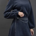 Grey knitted mini dress