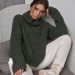 Светр жіночий теплий в кольорі хакі 2020 BELLISE